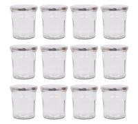 Argon Tableware Glass Jam Jars - 250ml - Pack of 12 in Silver Argon Tableware Silver