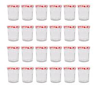 Argon Tableware Glass Jam Jars - 250ml - Pack of 24 in Red Argon Tableware Red