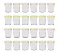 Argon Tableware Glass Jam Jars - 250ml - Pack of 24 in Yellow Argon Tableware Yellow