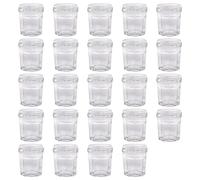 Argon Tableware Glass Jam Jars - 30ml - Pack of 24 - Empty Screw Top Kitchen Storage Jar for Food, Honey, Spice, Pickling, Preserving, Candle Making