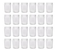 Argon Tableware Glass Jam Jars - 380ml - Pack of 24 - Empty Screw Top Kitchen Storage Jar for Food, Honey, Spice, Pickling, Preserving, Candle Making