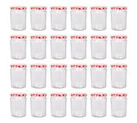 Glass Jam Jars - 380ml - Pack of 24 Argon Tableware Red One Size