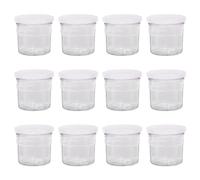 Argon Tableware Glass Jam Jars with Airtight White Lids - 130ml - Pack of 12 - Empty Screw Top Kitchen Storage Jar for Food, Honey, Spice, Pickling, Preserving, Candle Making