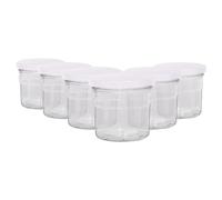 Argon Tableware Glass Jam Jars With White Lids - 130Ml - Pack Of 6, White