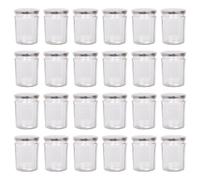 Argon Tableware Glass Jam Jars With Silver Lids - 380Ml - Pack Of 24