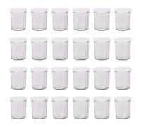 Argon Tableware Glass Jam Jars With White Lids - 150Ml - Pack Of 24