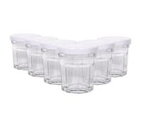 Argon Tableware Glass Jam Jars With White Lids - 30Ml - Pack Of 6, White