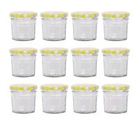Argon Tableware Glass Jam Jars - 90ml - Pack of 12 in Yellow Argon Tableware Yellow