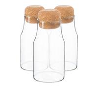 Argon Tableware Glass Storage Bottles With Cork Lids - 180Ml - Pack Of 6