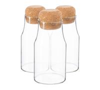 Glass Storage Bottles with Cork Lids 180ml Pack of 6 Argon Tableware Clear One Size