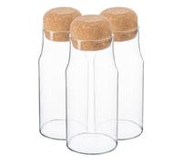 Argon Tableware Glass Storage Bottles With Cork Lids - 375Ml - Pack Of 6