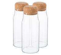 Argon Tableware Glass Storage Bottles with Cork Lids 720ml Pack of 6 in Clear Argon Tableware Clear