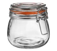 Argon Tableware Glass Storage Jar - 500Ml/17.6Oz - 4 Colour Seals Airtight Kitchen Storage Container Preserving Jar
