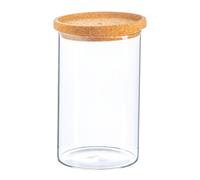 Argon Tableware Scandi Storage Jar with Cork Lid - 1000ml - 1 Pack - Modern Round Organisation Container Glass Jar for Kitchens, Pantry, Bathrooms, Utility Rooms