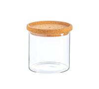 Argon Tableware Scandi Storage Jar with Cork Lid - 550ml - 1 Pack - Modern Round Organisation Container Glass Jar for Kitchens, Pantry, Bathrooms, Utility Rooms