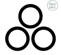 Argon Tableware Glass Storage Jar Seals - Medium - Black - Pack Of 6