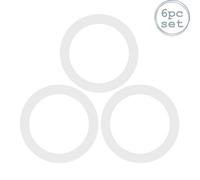 Argon Tableware Glass Storage Jar Seals - Medium / 7.5cm - 6 Pack - Clear - Silicone Food Preserving Containers Airtight Container Ring