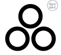 Argon Tableware Glass Storage Jar Seals - Small / 4cm - 6 Pack - Black - Silicone Food Preserving Containers Airtight Container Ring