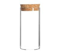 Argon Tableware Glass Storage Jar with Cork Lid - Pack of 1-110ml Small Kitchen Storage Canister - Clear Glass Spice & Food Container Jar for Herbs, Seasonings, Pantry Storage & Kitchen Organisation