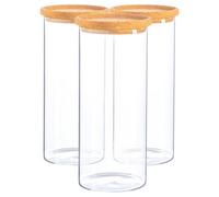 Argon Tableware Scandi Storage Jars with Cork Lids - 1500ml - 3 Pack - Modern Round Organisation Container Glass Jar for Kitchens, Pantry, Bathrooms, Utility Rooms