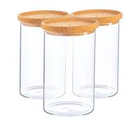 Argon Tableware Scandi Storage Jar With Cork Lids - 1 Litre - Pack Of 3
