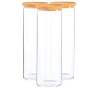 Argon Tableware Scandi Storage Jars with Cork Lids - 2000ml - 3 Pack - Modern Round Organisation Container Glass Jar for Kitchens, Pantry, Bathrooms, Utility Rooms