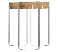 Argon Tableware Glass Storage Jars With Cork Lid - 110Ml Kitchen Storage Canister Glass Spice & Food Container Jar - Set Of 3