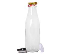 Argon Tableware Glass Water Bottle With Metal Lids - 960Ml
