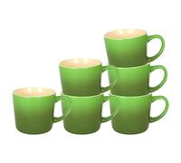 Argon Tableware Green Ombre Coffee Mug 330ml - Pack of 6 - New Bone China Tea Mug, Vegan Friendly Ceramic Cup, Glazed Stoneware Style Drinkware, Microwave Dishwasher Safe
