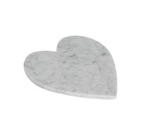 Argon Tableware Heart Marble Serving Platter - 23 x 27cm - Pack of 1 - White Marble Serving Dish Trays Cake Boards for Appetizers, Lunch, Mains, Parties, Food Presentation