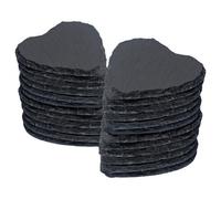 Argon Tableware Heart Slate Coasters - 10Cm - Pack Of 24