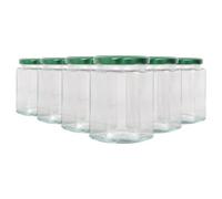 Argon Tableware Hexagonal Glass Jam Jars with Screw-Top Metal Lids - 250ml - Pack of 6 in Green Argon Tableware Green
