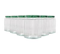 Argon Tableware Hexagonal Glass Jam Jars with Screw-Top Metal Lids - 250ml - Pack of 6 in Green Argon Tableware Green