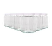 Argon Tableware Hexagonal Glass Jam Jars with Screw-Top Metal Lids - 250ml - Pack of 6 in White Argon Tableware White