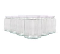Argon Tableware Hexagonal Glass Jam Jars with Screw-Top Metal Lids - 250ml - Pack of 6 in White Argon Tableware White