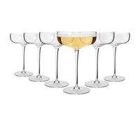 Argon Tableware Hoxton Crystal Champagne Coupe Glasses - 220Ml - Pack Of 6