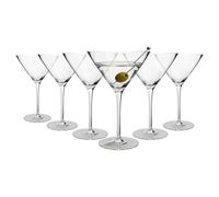 Argon Tableware Hoxton Crystal Martini Glasses 260ml - Pack of 6, Lead-Free Crystal Cocktail Glass Set, Classic Inverted Cone Design, Wide Brim for Gins & Martinis, Gift Boxed