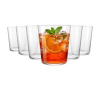 Argon Tableware Hoxton Crystal Tumblers 390ml Lead-Free Glasses Set of 6 | 6 x 390ml Crystal Tumblers, Lead-Free Glass, Fine Rims, Thick Balanced Bases, Etched Logo, Spirits, Cocktails And Juice