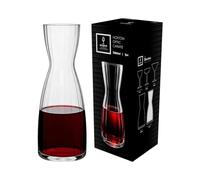 Argon Tableware Hoxton Optic Crystal Carafe 1.1L - Cut Glass Water & Wine Decanters, Art Deco Ribbed Glass Serving Carafe for Juice, Cocktails & Table Service
