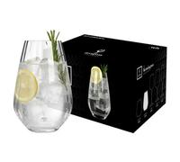 Argon Tableware Kensington Optic Crystal Highball Glasses 620ml - Pack of 48, Lead-Free Crystal Tall Drinking Glass Set, Art Deco Design with Optic Detail, Thick Weighted Base, Gift Boxed