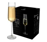 Argon Tableware Knightsbridge Crystal Champagne Flutes - 230ml - Pack of 24, Clear