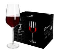 Argon Tableware Knightsbridge Crystal Red Wine Glasses 620ml - Pack of 24, Lead-Free Crystal Wine Glass Set, Tulip Bowl Design, Durable Pulled Stem, Gift Boxed Glassware for Home & Bar