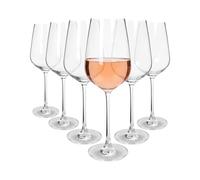 Argon Tableware Knightsbridge Crystal Rosé Wine Glasses 540ml - Pack of 6, Lead-Free Crystal Wine Glass Set, Tulip Bowl Design, Durable Pulled Stem, Gift Boxed Glassware for Home & Bar
