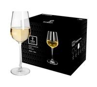 Argon Tableware Knightsbridge Crystal White Wine Glasses 400ml - Pack of 24, Lead-Free Crystal Wine Glass Set, Tulip Bowl Design, Durable Pulled Stem, Gift Boxed Glassware for Home & Bar