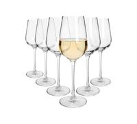 Argon Tableware Knightsbridge Crystal White Wine Glasses 400ml - Pack of 6, Lead-Free Crystal Wine Glass Set, Tulip Bowl Design, Durable Pulled Stem, Gift Boxed Glassware for Home & Bar