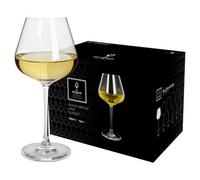 Argon Tableware Knightsbridge Crystal White Wine Glasses 500ml - Pack of 24, Lead-Free Crystal Wine Glass Set, Large Tulip Bowl, Durable Pulled Stem, Gift Boxed Glassware for Home & Bar