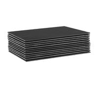 Argon Tableware Linea Rectangle Slate Placemats - 35cm x 25cm - 12x Large Natural Black Stone Dining Table Dinner Serving Board Place Mats Sets Argon Tableware Black 35 cm x 25 cm