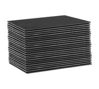 Argon Tableware Linea Rectangle Slate Placemats - 35cm x 25cm - 24x Large Natural Black Stone Dining Table Dinner Serving Board Place Mats Sets Argon Tableware Black 35 cm x 25 cm