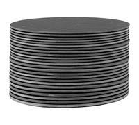Argon Tableware Linea Round Slate Placemats - 30cm - 24x Large Natural Black Stone Dining Table Dinner Serving Board Platter Place Mats Sets Argon Tableware Black