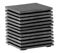 Argon Tableware Linea Square Slate Coasters - 10cm - 12x Natural Black Stone Home Kitchen Drink Coffee Cup Glass Holder Table Mat Placemats Argon Tableware Black